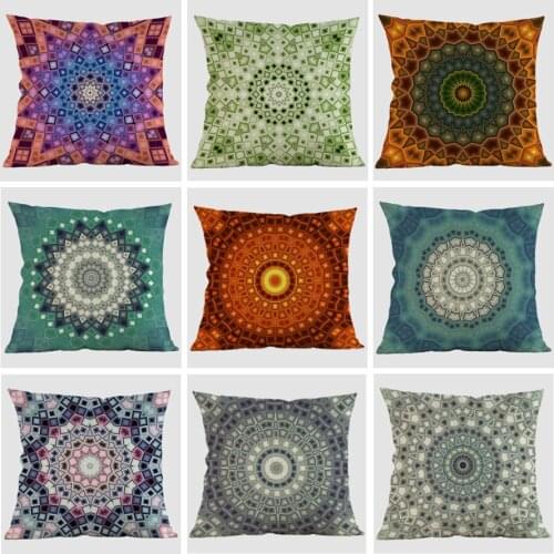 2019 Thailand Decorative Cushion Cover, Meditation Pillows, Ethnic Buddism Floor Cushion, Boho Mandala Cotton Linen Pillow Cases