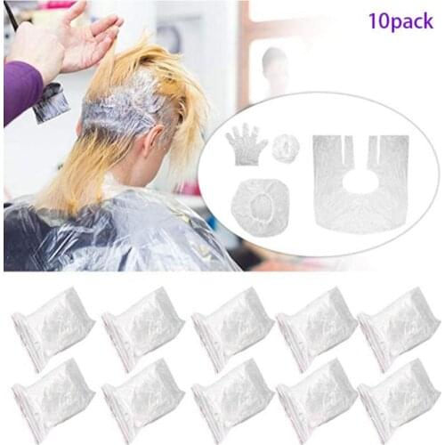 40Pcs Professional Salon Hair Coloring Dyeing Kit - Dye Gloves Ear Cover Easltic Shower Caps Disposable Capes Tool