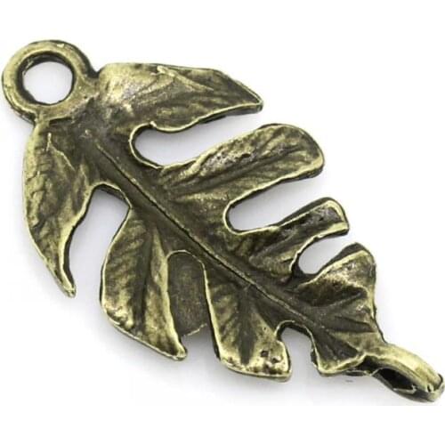 DoreenBeads Connectors Findings Leaf Antique Bronze 27mm x 14mm(1 1/8"x 4/8"),50PCs