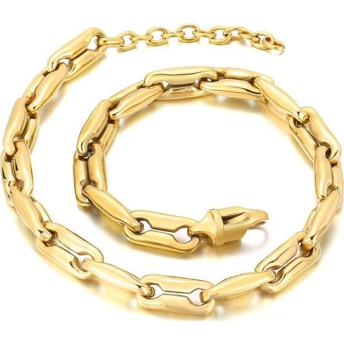 Punk Exaggerated Heavy Metal Big Thick Chain Choker Necklace Women Night Club Jewelry Vintage Chain Chunky Necklace for Women