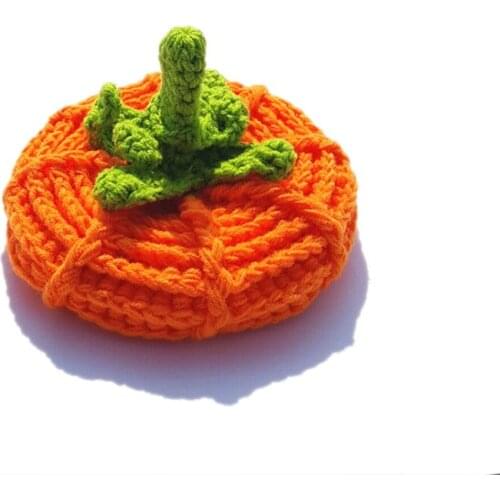 New Baby Winter Hat Knit Crochet Baby Girl Cap For Children Cotton Warm Cap Cute Warm Kid Newborn Photography Props Pumpkin