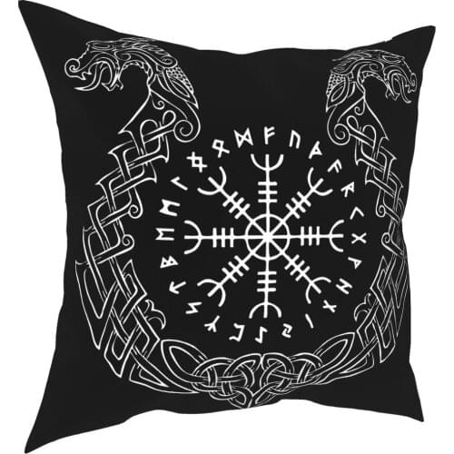 Viking Helm Of Awe Pillowcover Home Decorative Cushion Cover Throw Pillow for Sofa Polyester Double-sided Printing Novelty