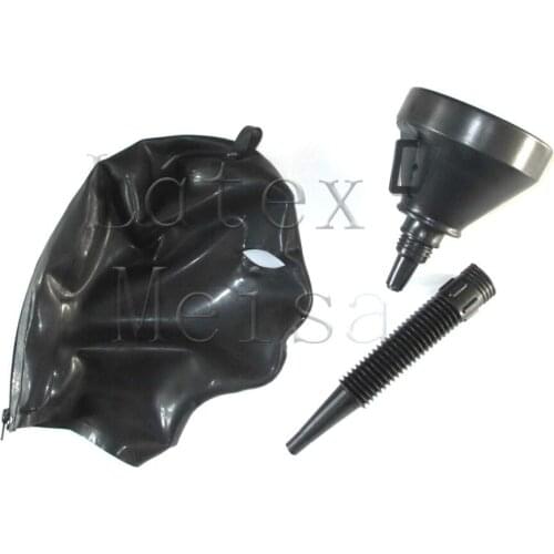 Novelty pipe design Fetish latex hood open eyes and nostrils with back zip for adults