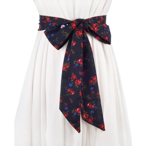 New soft silk wide belt ladies belt waistband scarf dual waist female bow-knot long belt PD14