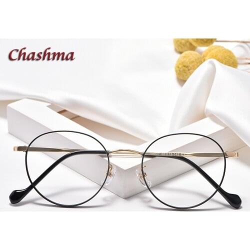 Women Fashion Round Titanium Eyeglasses Men Glasses Progressive Glasses Frame Optical Eyewear for High Prescription Lenses