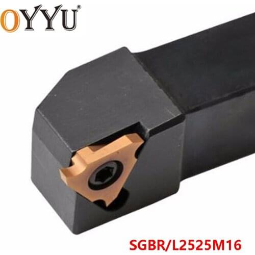 OYYU SGBR2525 SGBR2525M16 SGBL2525M16 SGBR SGBL 2525 Lathe Tool Holder CNC 25mm Grooving Cutter Shank use Carbide Inserts
