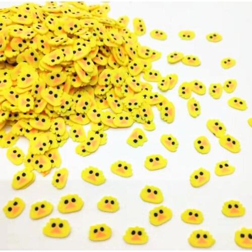 20g/lot Yellow Chicken Polymer Clay Colorful for DIY Crafts Tiny Cute 5mm Animal plastic klei Mud Particles