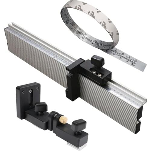 Woodworking Profile Fence and T Track Slot Miter Gauge Stainless Steel Ruler for Saw Table Benches/Woodworking Router