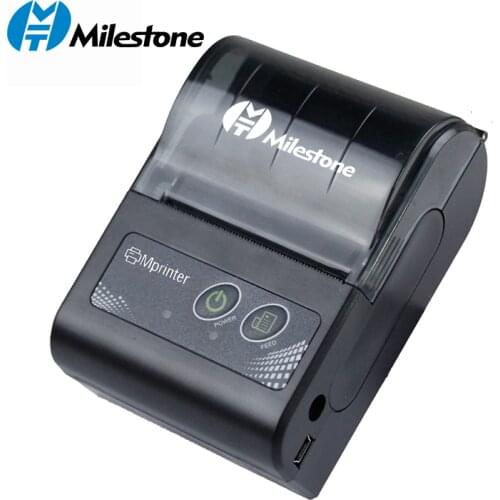 Milestone Portable Thermal Printer Bluetooth receipt bill 58mm 2 inch Mini pos Wireless Windows Android IOS mobile Pocket p10