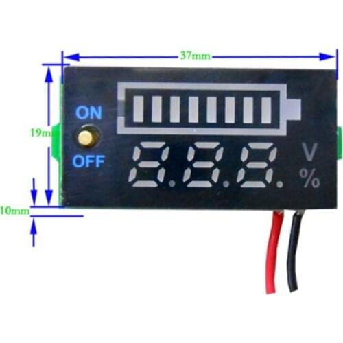 2020 12V Car Lead Acid Battery Capacity Indicator Voltmeter Power Tester with Switch