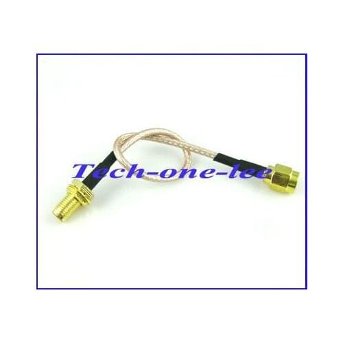 Free shipping 100pcs/lot Extension cable SMA male plug to SMA female Jack bulkhead connector pigtail cable RG316 15cm