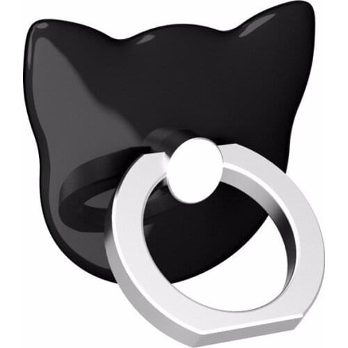 Universal New Luxury Cartoon Cat head 360 Degree Finger Ring Mobile Phone Smartphone Stand Holder For all phone