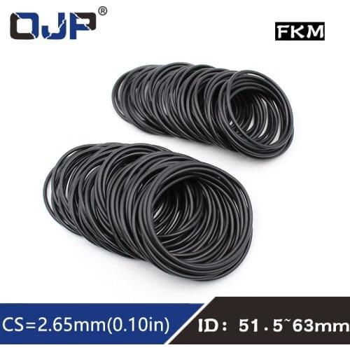 1PC Fluorine rubber Ring FKM O-ring Seal CS2.65mm ID51.5/53/54.5/56/58/60/61.5/63mm ORing Gasket Oil Ring Fuel Sealing Washer