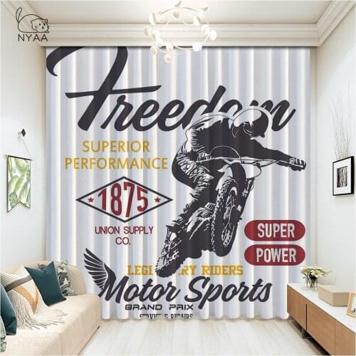 Vintage Retro Motorcycle Curtain Partition For Room Curtains In The Nursery Window Curtains For ChildrenS Room Micro Shading