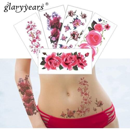 Glaryyears 1 Sheet WST-TL Temporary Tattoo Sticker Fashion Fake Tatoo Flower Flash Tatto Waterproof Small Body Art Men Women Hot