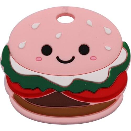 Chewing Pendant For Teething DIY Food Grade PBA Free Silicone Chewable Necklace For Sensory Kid Charming Sushi Hamburger Teether