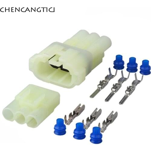 5 Sets 3 Pin Way HM Electrical Auto Waterproof Connector CB400 Pump EFI Locomotive Socekt Male Female Plug 6180-3451 6187-3801