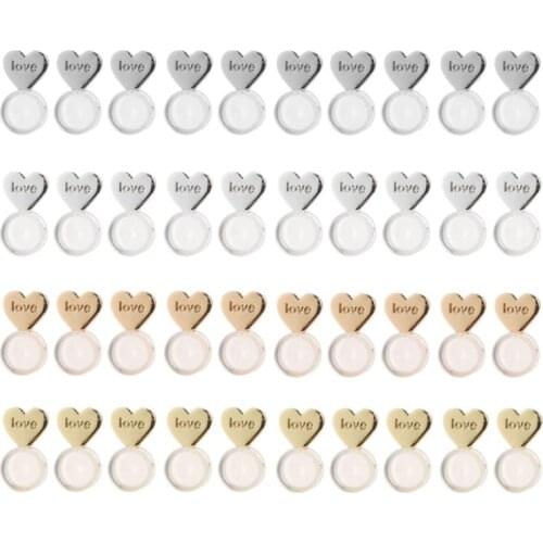 10Pcs Heart Love Earring Lifters Adjustable Hypoallergenic Earring Support Backs