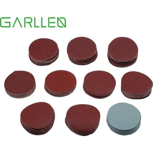 GARLLEN 100pcs 50mm Sanding Discs Pad 80-3000 Grit Hook/Loop Sandpaper Metal Wood Plastic Polishing Cleaning