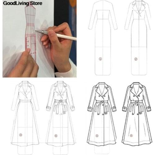 4PCS/set Women Fashion Drawing Ruler Figure Drawing Template for Fashion Design Fashion Sketch Template Female