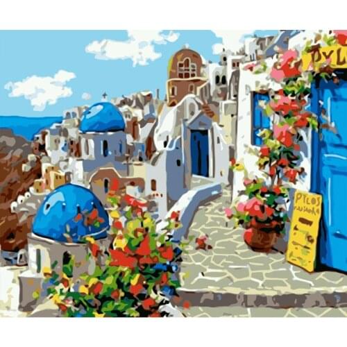 40X50cm Oil Painting By Numbers landscape DIY Paint By Numbers On Canvas Home Decor Frameless Digital Painting