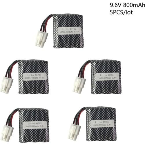 5pcs Li-ion Battery for 9115 S911 912 9116 9.6v 800mAh EL-6P Battery For RC Car RC Monster Truck EL6P Parts toy batter