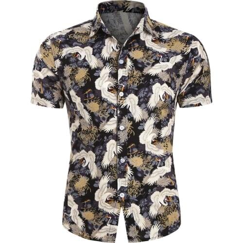 8 colors mens Hawaiian Beach Shirt Floral Fruit Print Shirts Tops Casual Short Sleeve Summer Holiday Vacation Fashion Plus size