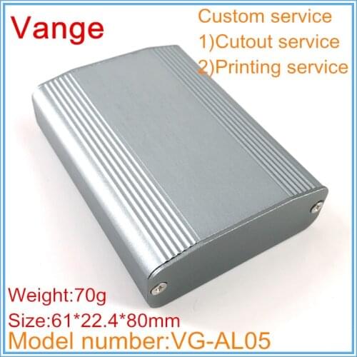 1pcs/lot extruded metal profile housing 61*22.4*80mm 6063-T5 aluminum cases enclosure for apparatus electric product