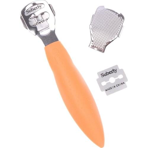 Foot Callus Shaver Heel Hard Skin Remover Hand Feet Pedicure Razor Tool Shavers Stainless Steel Handle 10 Blades Foot Care Tool