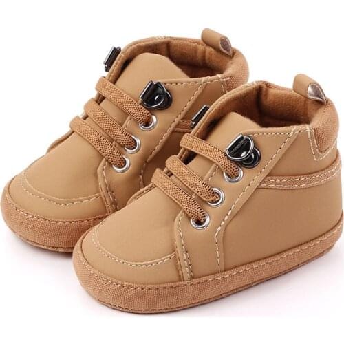 PU Leather Baby Shoes Newborn Boy Girl First Walkers Soft Soles Crib Infant Toddler Non-slip Shoes Sneaker 0-18M