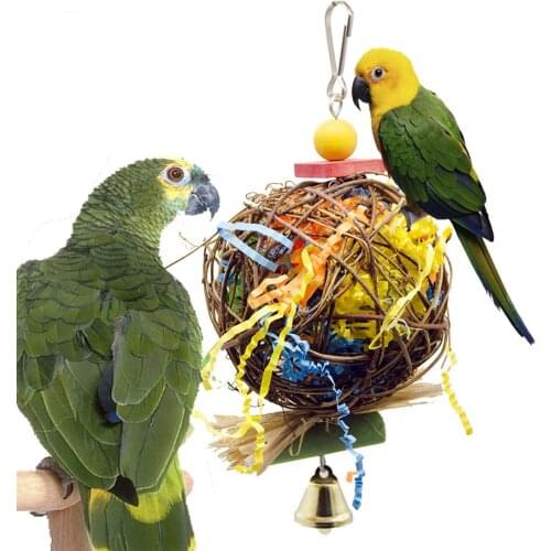 Traumdeutung Parrot Toys For Bird Bell Cage Decoration Cockatiel Accessories And Perch Toy Budgie Parakeet parkieten speelgoed