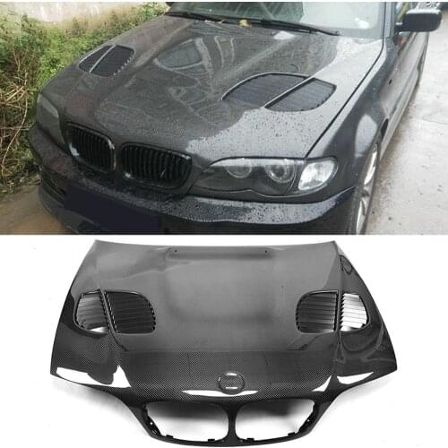 Carbon Fiber Car Front Engine Hood for BMW 3 Series E46 2 Door 2002 - 2005 4 Door 1998 - 2002 Car Front Engine Bonnet Cover Hood