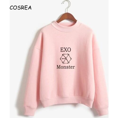 Kpop Clothes Exo Sweatshirt Women Exo Clothes Harajuku Casual Hoodies Letters Printed Pullover Kpop Clothing Fan Hoodie
