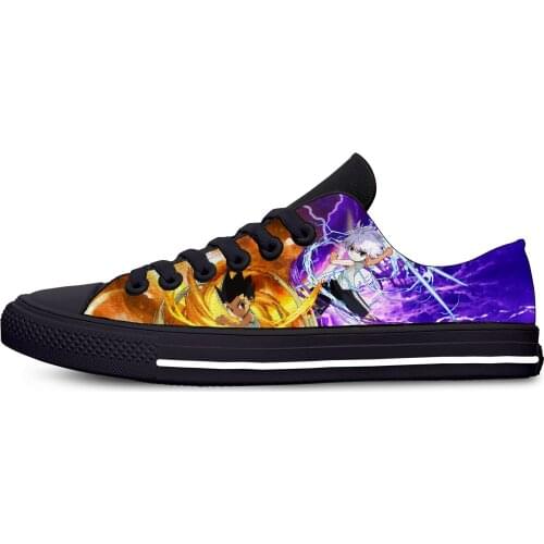 Japan Anime Hunter X Hunter Hot Fashion Classic Casual Canvas Shoes Low Top Lightweight Breathable 3D Printed Men women Sneakers