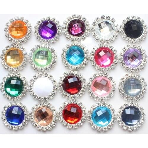 2018 Promotion Rushed Washable Eco-friendly 18mm Round Metal Rhinestone Button Wedding Embellishments Headband Diy Accessory