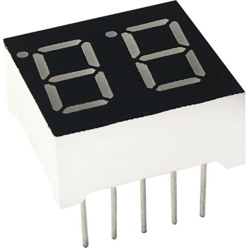 MCIGICM 20pcs 7 segment Common Anode 2 Bit digital Tube 0.36" 0.36in. Red LED Display 7 segmentos LED Digital tube