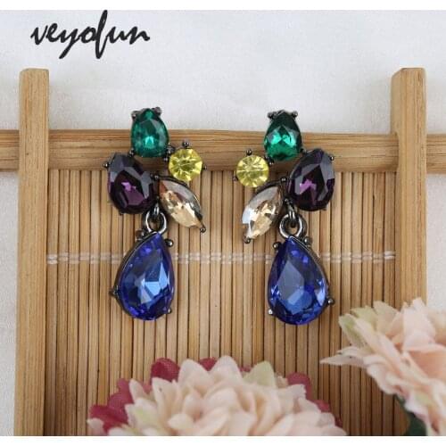 Veyofun Cute Crystal Stud Earrings for Women ZA Fashion Jewelry 2020 New Wholesale