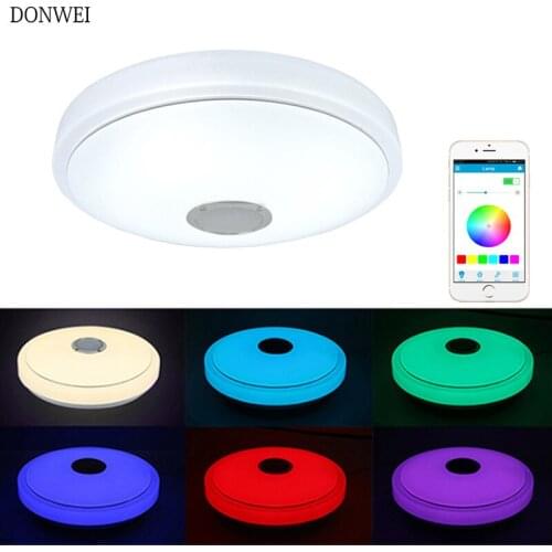 Music LED Ceiling Light RGB APP Control Ceiling lamp 30W 48W Bluetooth Dimming Lighting for Bedroom livingroom AC85-265V