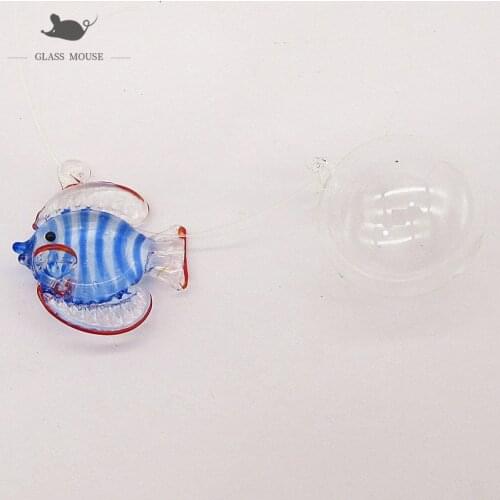 Custom new Handmade Murano glass Tropical fish statue ornament Pendant Home Aquarium fish tank decor Mini marine animal Figurine