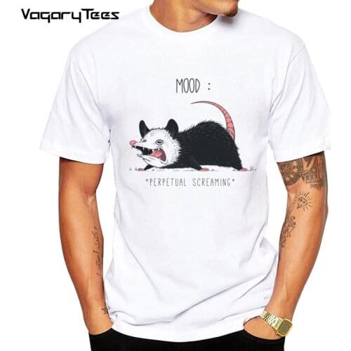 2020 New Arrivals Cool Mens Fashion Mood Possum Design T-Shirt Short Sleeve O-neck Tops Hipster Tee