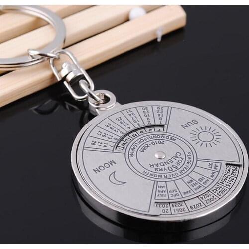Outdoor Safety Tools 50 years perpetual Calendar Keyring Unique Compass Metal KeyChain Gift Camping Equipments Hiking Accessory6
