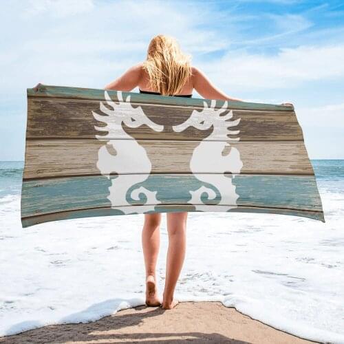 Seahorse Wood Grain Background Beach Towel Luxury Quick-dry Microfiber Bath Towels Yoga Mat Sport Swimming Towels