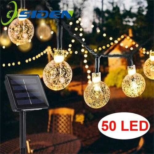 Holiday Lighting Led Solar String Fairy Lights Bubble Crystal Ball 5M/7M Outdoor Lamp For Garlands Christmas Wedding Party Decor