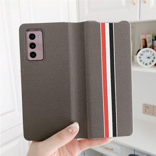 Anti-fall Phone Protective Case for Samsung Galaxy Z Fold 2 Smartphone Accessories Quick Release Leather Flip Cover Shell