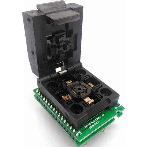 QFP32 TQFP32 LQFP32 Double Board IC51- 0324-805 Pitch 0.5mm Clamshell Programming Socket Size 5*5 Adapter Conversion Block Plugs