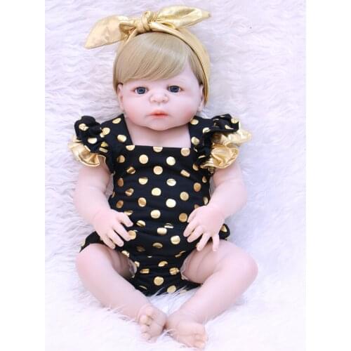 Full body Silicone dolls reborn 22"55cm realistic newborn baby girl dolls can enter water bebe alive reborn bonecas de silicone