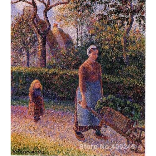 Famous Arts Reproduction Woman with a Wheelbarrow Camille Pissarro oil Paintings High quality Hand-painted
