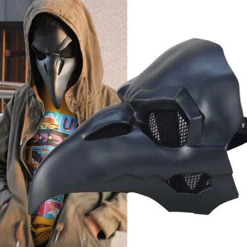 Retro Punk Plague Doctor Plague Crow Beak Mask Cosplay PVC Steampunk Gothic Cosplay Masks Halloween Scary Costume Props Tools