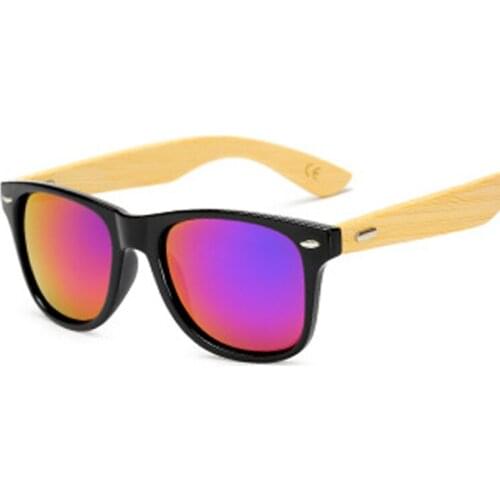 Classic Wooden Square Sunglasses Men Women Brand Designer Sun Glasses Male Female Retro Rivet Bamboo Legs Driving Shades UV400