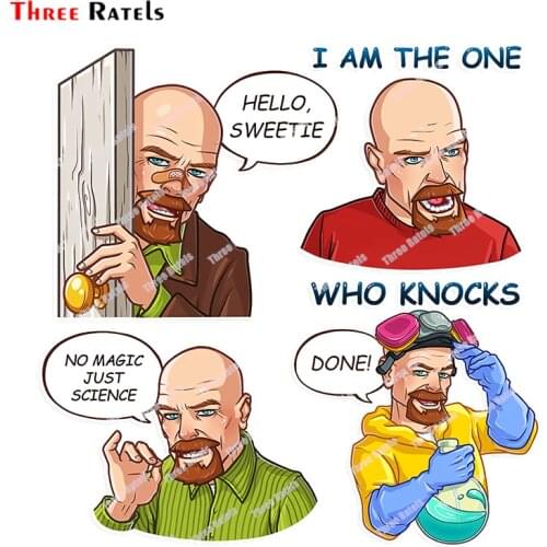 Three Ratels B271 Funny Breaking Bad Walter White Sticker Car Cartoon Stickers Bike Decal